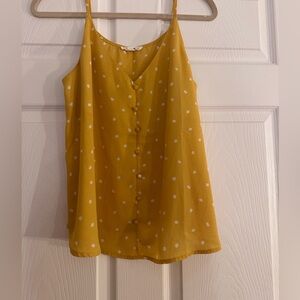 Yellow polka dot tank top
